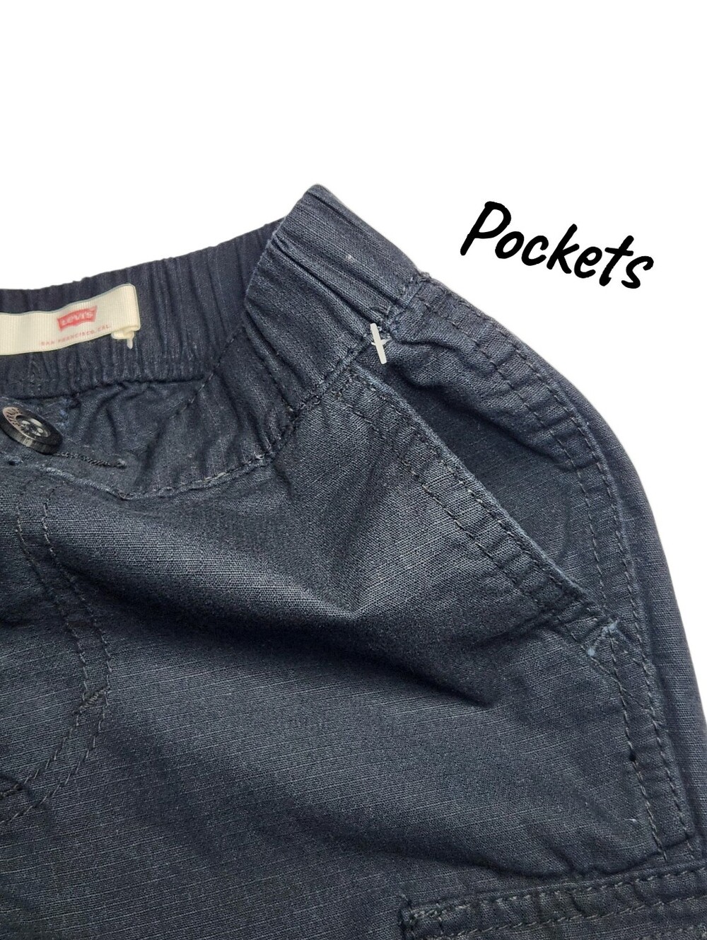 Levi's Little Kids' Black Cargo Short Pull-on 100% Cotton Size 4T (4-5 Years) - Picture 4 of 10